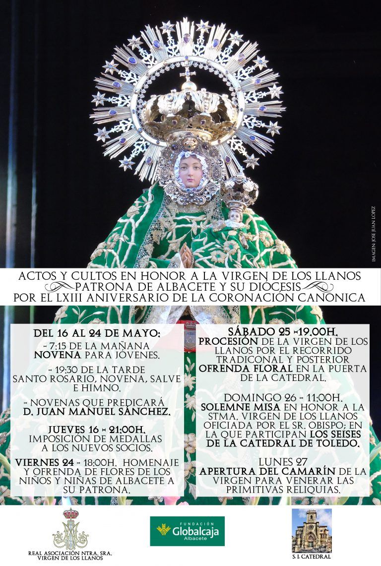 Actos y Cultos en honor a la Virgen de los Llanos – Mayo 2019