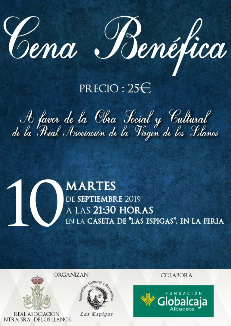 II Cena Benéfica a favor de la Obra Social y Cultural de la Real Asociación Virgen de Los Llanos