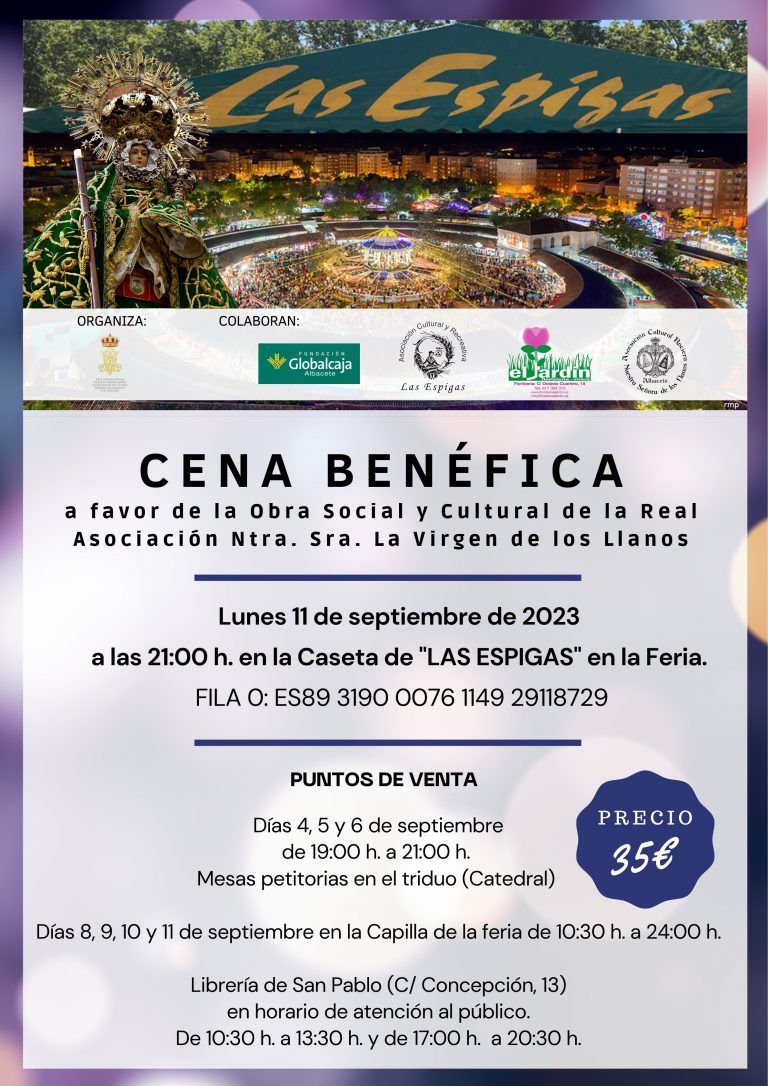 Gran Cena Benéfica de la virgen de los Llanos